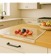 Acrylic Cutting Board with Counter Lip, Clear Cutting Boards for Countertop Protector, Non-Slip C...