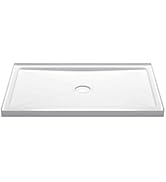 Miseno MNOSB6042C 60" x 42" Rectangular Shower Base with Single Threshold and Center Drain - White