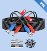 ANLINK 10FT/3M All-in-One Video Power Cable, Premade BNC Video Power Cable Extension Wire for CCT...