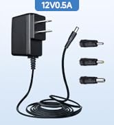 UL Listed 12V 0.5A 6ft Power Supply Adapter with 3 Tips, AC to DC 6W 12V 500mA Replacement Power ...