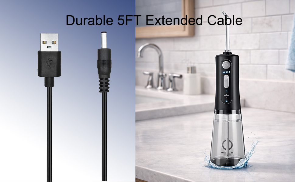 usb to round dc plug, usb charging cord for sonic toothbrush, dc power cable 3.5mm, 