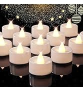BEICHI Set of 24 Flameless LED Tea Lights Bulk, Electric Tealight Candles, Small Fake Candle Batt...