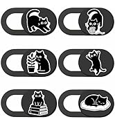 PRESSINART 6Pcs 6 Styles Cat Camera Cover Slide Cute Privacy Guard Accessories, 0.04 Inch Ultra T...