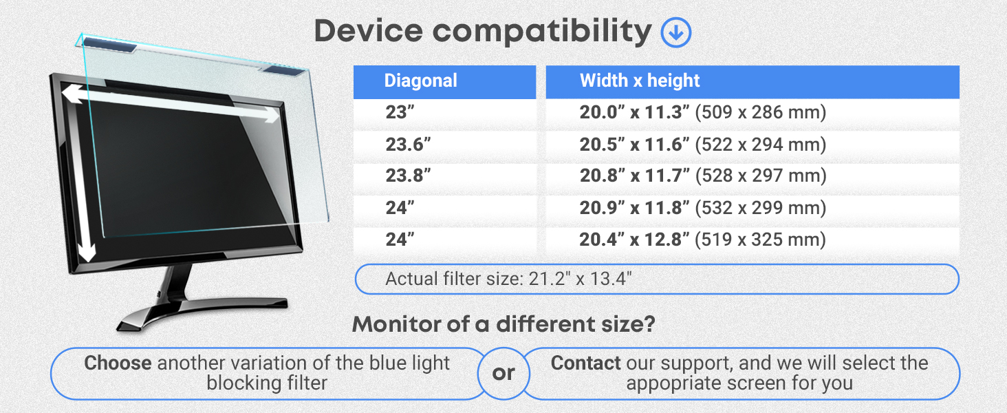 anti blue light blocking screen protector for computer filter monitor 23 24