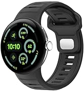Miimall Rugged Band for Google Pixel Watch 4 (2025)/3 45mm Bands, Soft Silicone Sport Straps Wate...