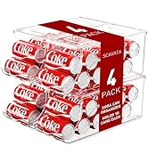 SCAVATA 4 Pack Stackable Refrigerator Organizer, Soda Can Dispenser Pop Cans Container Beverage H...