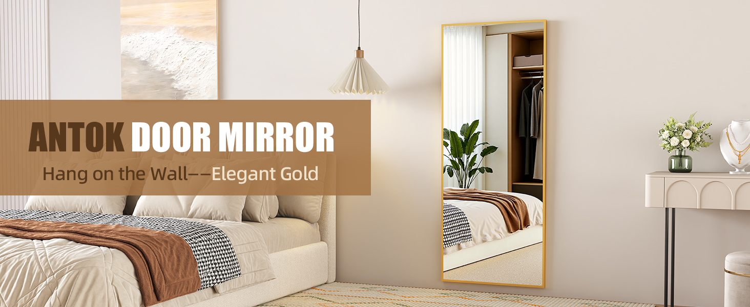 Antok Door Mirror, Full Length Mirror Over The Door, 49&amp;#39;&amp;#39; x 15&amp;#39;&amp;#39; Hanging Mirrors, Wall Mirrors