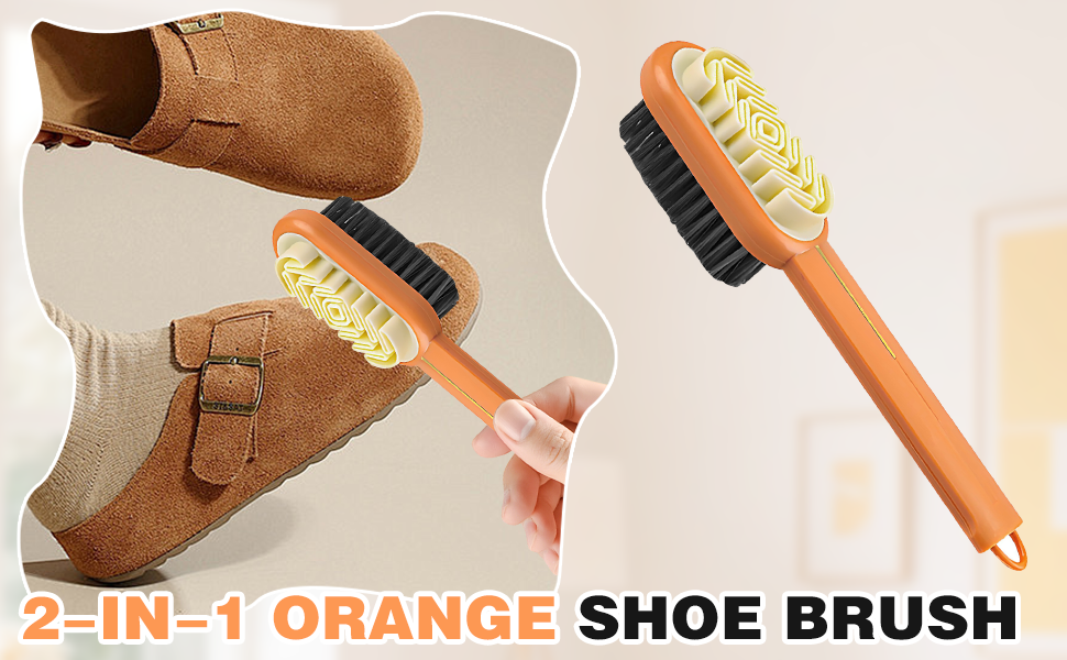 2-in-1 Orange Shoe Brush