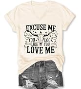 Excuse me You Look Like You Love Me Shirts Vintage Cow Skull T Shirt Country Music Graphic Tees S...