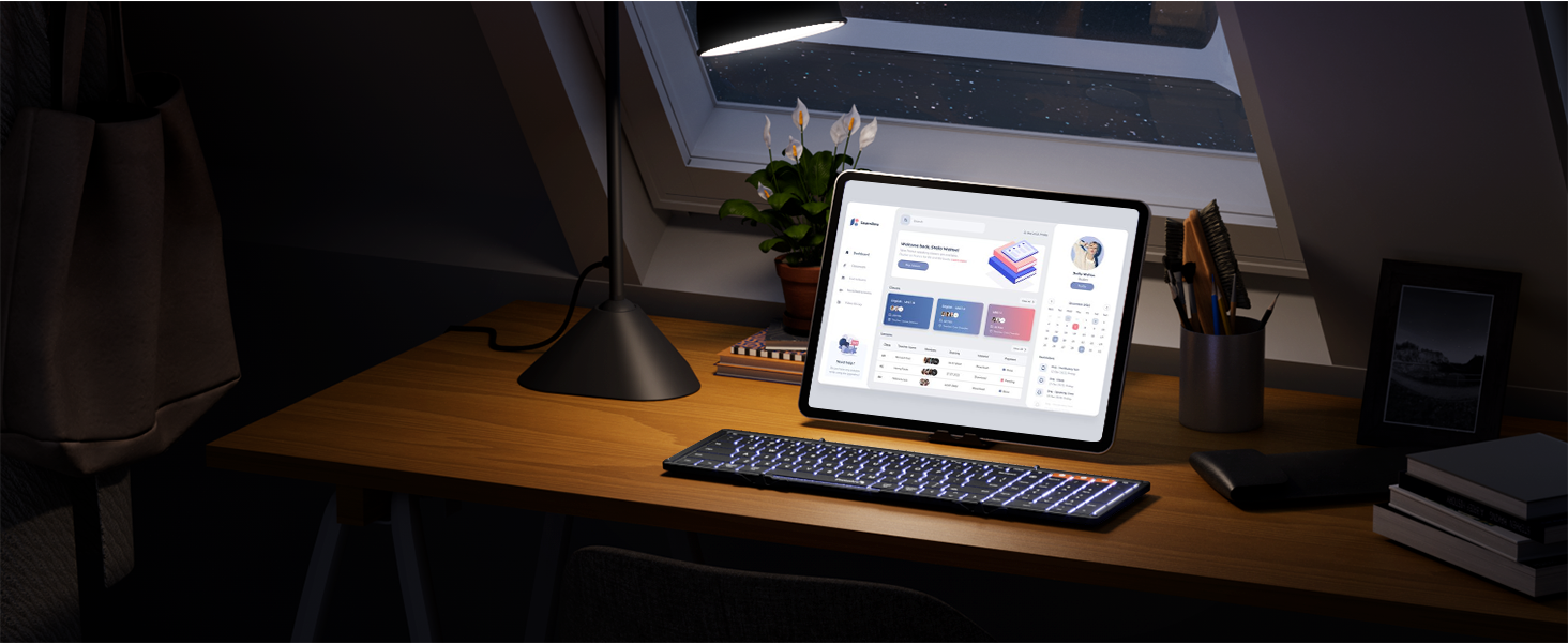 XK01 PLUS backlit foldable keyboard