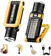 Rechargeable LED Magnetic Work Light, Portable Work Lights, 7 Flashlight Modes with 360° Rotating...