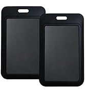 Larpur 2 Pack Vertical ID Badge Holders Hard Plastic Card Cases with Clear ID Window for School, ...