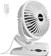 HONYIN USB Clip on Fan, 720° Rotation Small Desk &amp; Clip Fan, Personal Cooling Fan with Sturdy Cla...