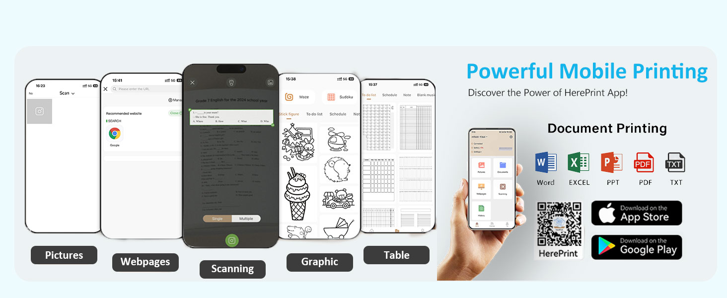 Inkless Portable Printer