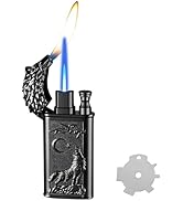 Torch Lighter, Relief Wolf Design Magic Dual Flames Lighter with Adjusting Flame Tool, Creative W...