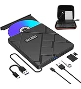 GODBPNYMU External CD/DVD Drive for Laptop, USB C/3.0 CD Burner,DVD Player for Laptop, Compatible...