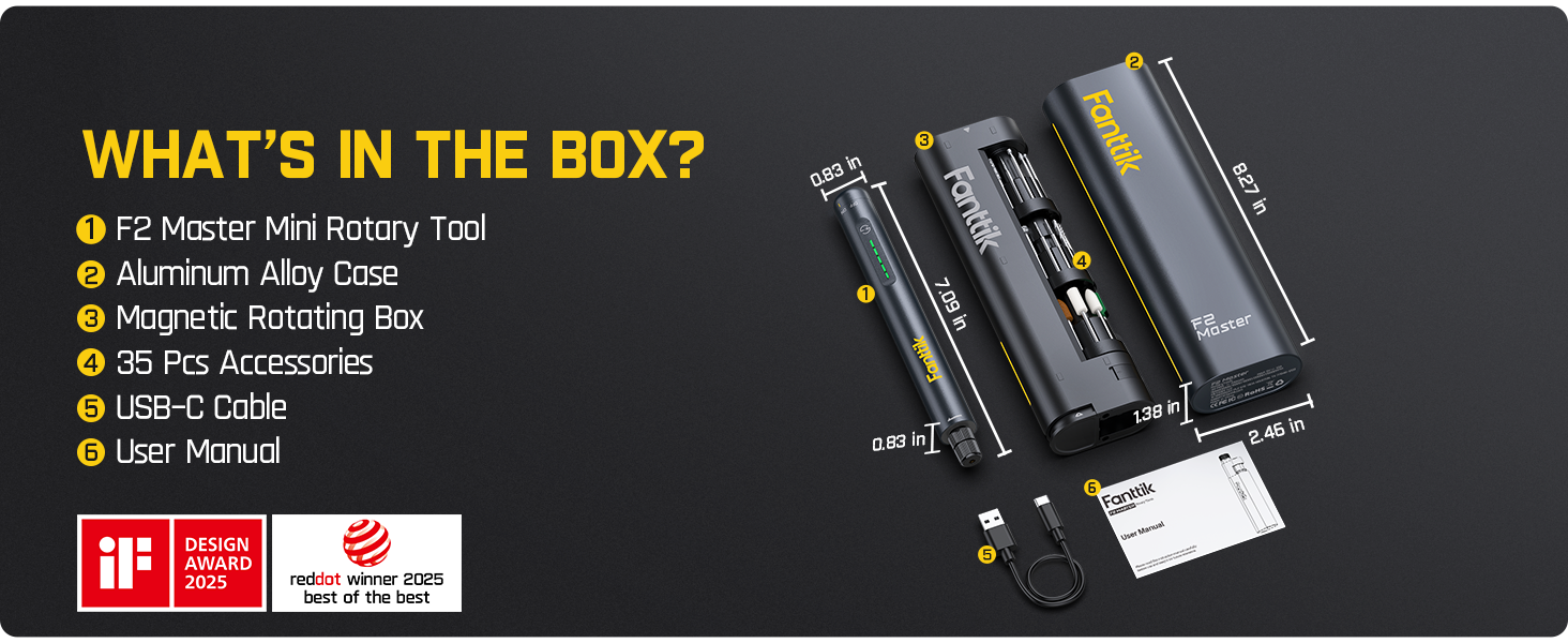 Fanttik F2 Master Mini Cordless Rotary Tool Kit 4V