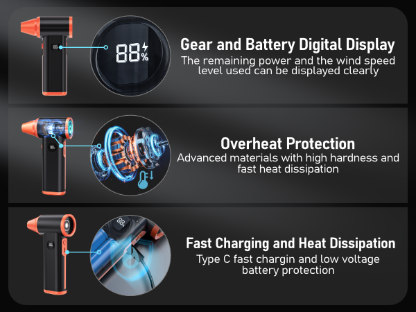 Cordless Car Dryer Air Blower Gun Mini Blower Super Power Turbo Fan