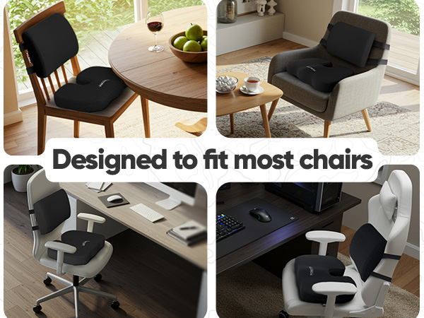 comparing seat cushion and lumbar pillow to other competitors, ergonomic, washable covers, sleek