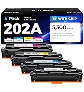 202A Toner Cartridge Set 4-Pack High Yield Replacement for HP 202A CF500A CF501A CF502A CF503A Co...
