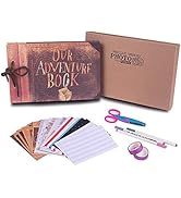 RECUTMS Our Adventure Book with Gift Box,Best DIY Scrapbook Photo Album 80 Pages,Retro Album Wedd...