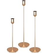 ChefBee Gold Tall Candle Candlestick Holder, 3PCS Taper Pillar Candle Sticks Stand Holders Decor,...