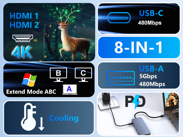 docking station 2 hdmi