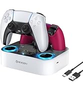 NEWDERY for PS5 Controller Charger Station Compatible with Dualsense Edge, Fast Charging Dock Sta...