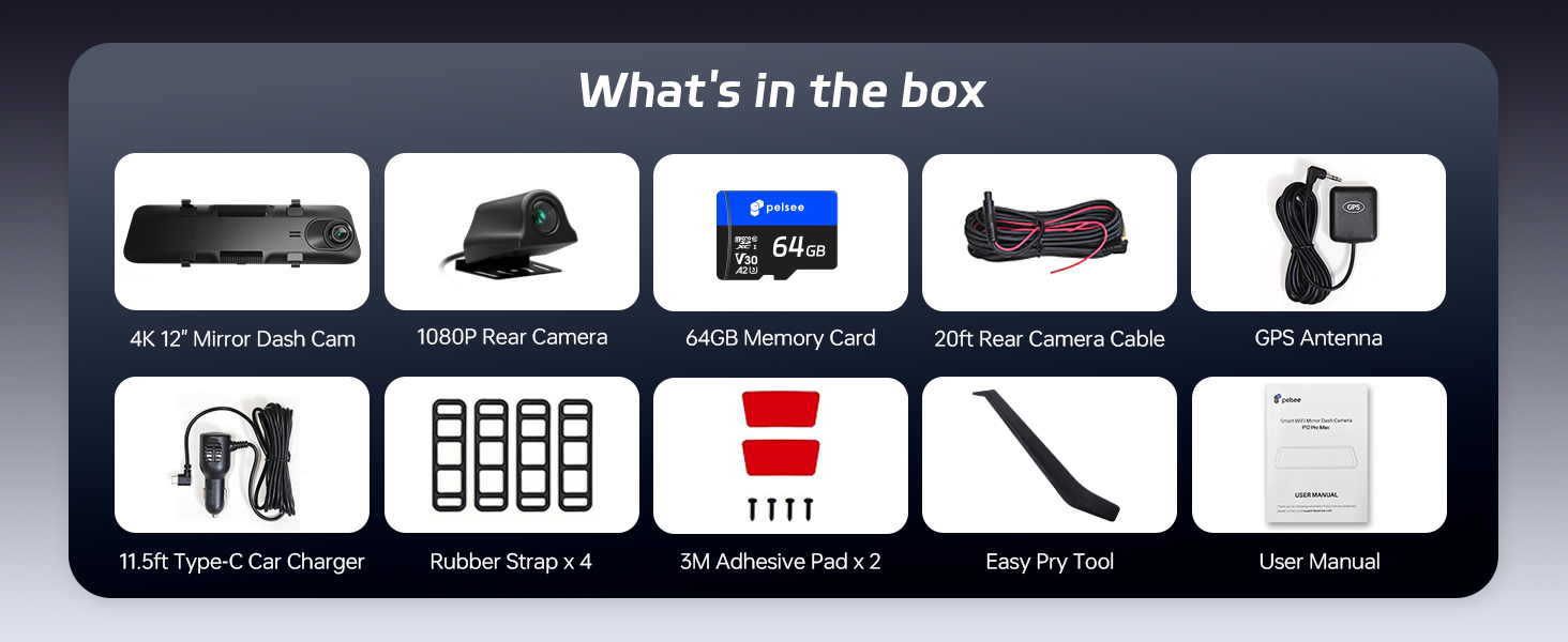 mirror dash cam front and rear