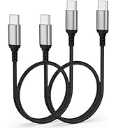 Adiceve Short USB C to USB C Cable 1.5FT, 2 Pack USBC to USBC Cable Fast Charging, Braided Type C...