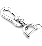 INFIPAR Car Keychain Metal Key Chain for Car Fob Key Ring Key Clip with Horseshoe Shaped Anti-los...
