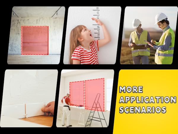 People using measuring tools in construction and renovation.