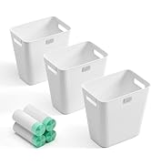 JOYMOOP Slim Trash Can 3-Pack, 2.9 Gallon Plastic Wastebasket for Bathroom, Bedroom, Office, Kitc...