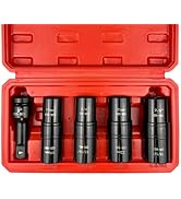 EACELIY 5PCS 1/2" Drive Impact Socket Set,Flip Socket Set,Metric(17x19,21x22 mm) &amp; SAE(3/4x13/16,...