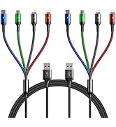 Multi Charging Cable, [10ft 2Pack] Fast Multi Charger Cable Braided 4 in 1 Multiple USB Cable Uni...