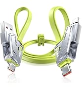 [Newly Upgrade] SHEZI 4-IN-1 USB C Cable 240W 5FT Lightning Cable Fast Charging Flat Soft Thick S...