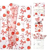 LIAPAWPAW Gift Tissue Paper Bulk, Sweet Strawberry &amp; Bow Tissue Paper for Gift Bags, Wrapping, Cr...