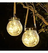 ROSHWEY Solar Lantern, 2 Pack Outdoor Lanterns with 30 LED Waterproof Garden Decor Patio Solar Li...