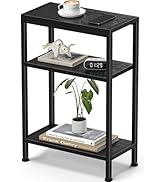 Narrow Side Table for Small Space, 3 Tier Slim End Table, Thin Nightstand, Skinny Snack Couch Tab...