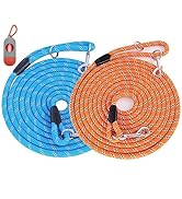 (2 Pack) Long Dog Leash for Dog Training 15FT/30FT/50FT, Dog Rope with Reflective Thread for Larg...