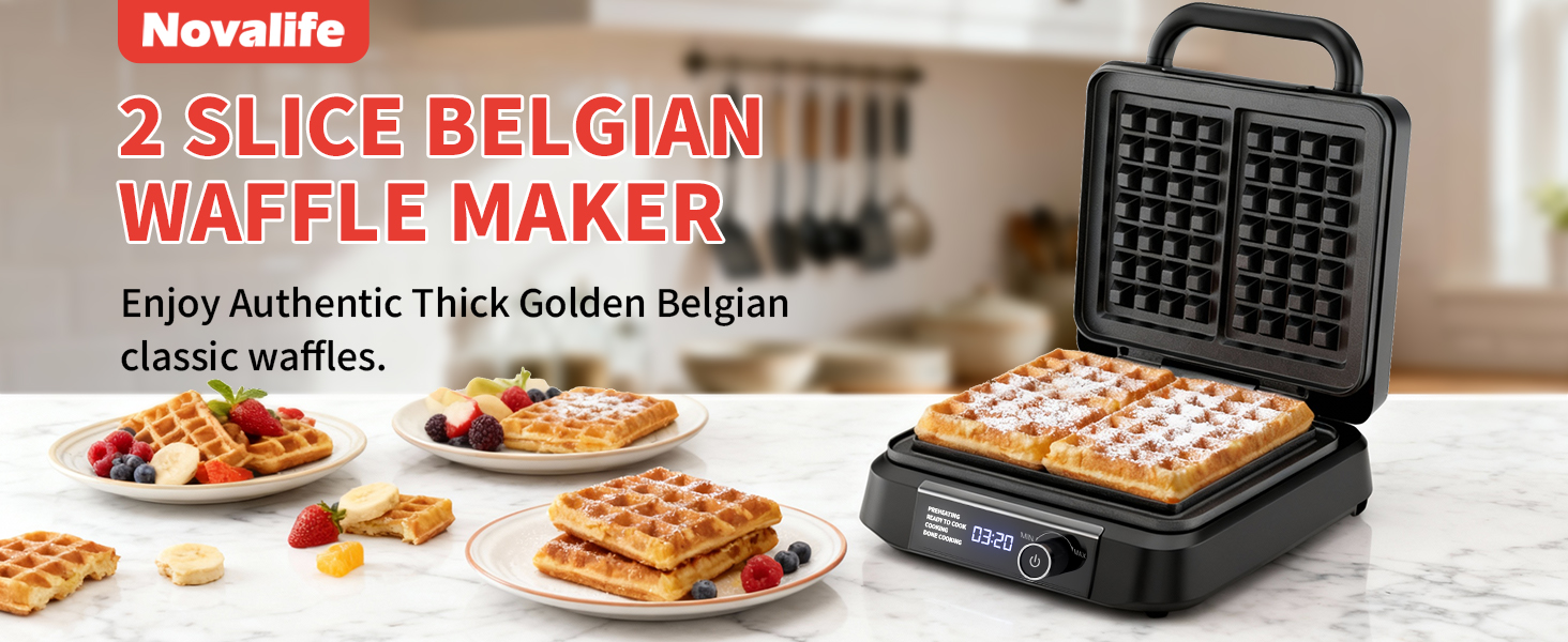 2 SLICE BELGIAN WAFFLE MAKER