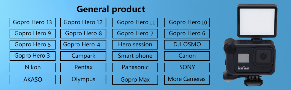 led light for camera cold shoe light led camera light gopro hero 10 on-camera video lights