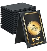 FLKQC PU Leatherette Table Tents, 12 Pack Double-Sided Menu Holders 5"x 7", A-Frame Table Tents f...