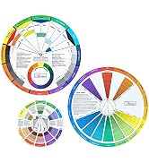 Mcbazel 3 Pieces Artist Color Mixing Guides Wheel, Paint Mixing Learning Art Teaching Tool &amp; Theo...