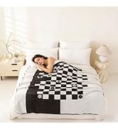 TrellisJoy Small Size Checkered Blanket, Soft Cozy Lightweight Bed Throw, Machine Washable Blanke...