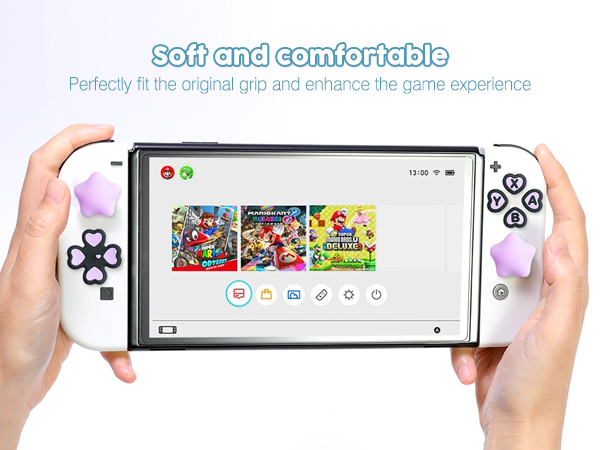 Cute Switch Joycon Thumb Grip Caps, Kawaii D-Pad Button Cover