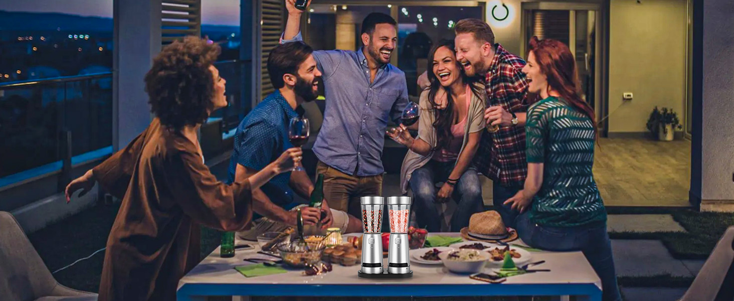 electric salt and pepper grinder set stainless steel