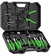 Renekton Hose Clamp Pliers Set, Flexible Wire Long Reach Hose Clamp Clic R Type Swivel Jaw and Fl...
