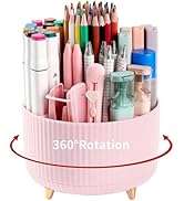 Desk Pencil Pen Holder, 5 Slots 360°Degree Rotating Pencil Pen Organizers for Desk, Desktop Stora...