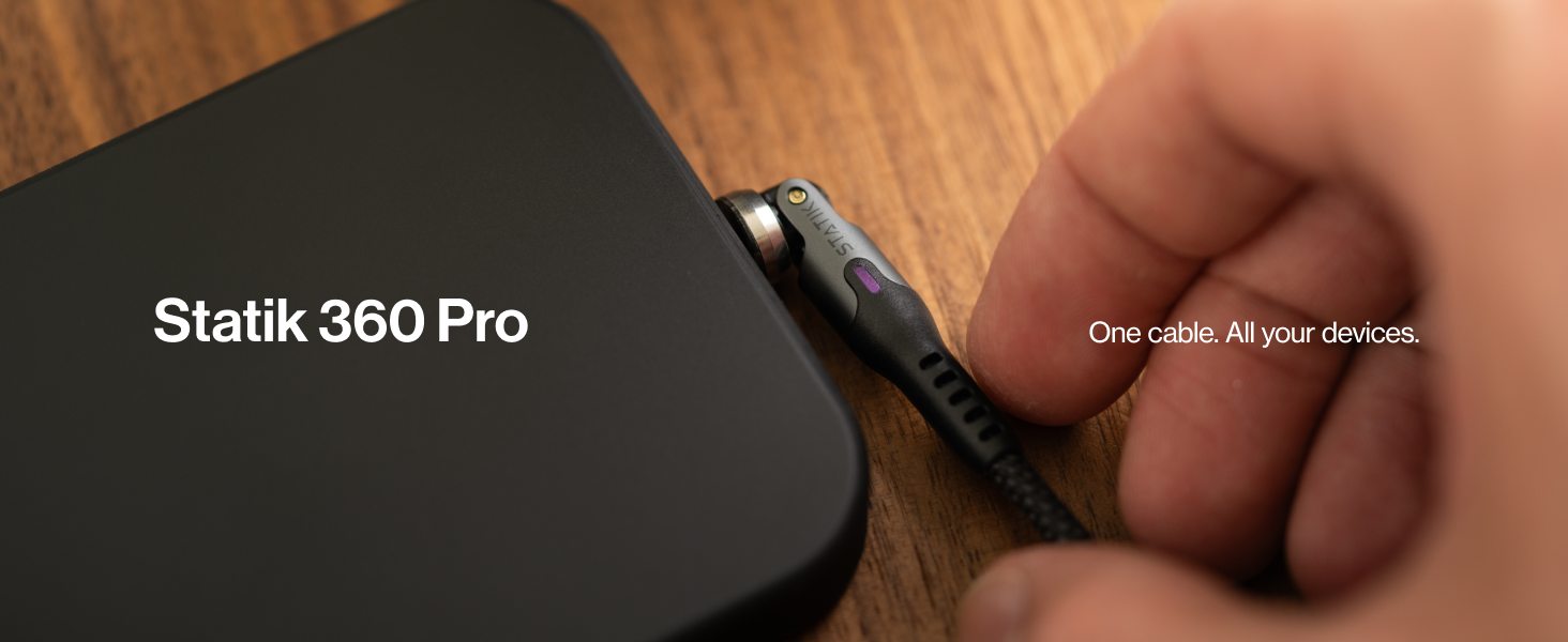 magnetic rotating tip charging cable